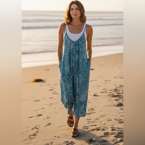 Blue Floral Jumpsuit